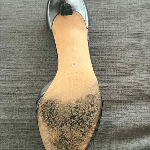 Manolo Blahnik Gunmetal Peep-Toe Heels - Picture 9 of 15